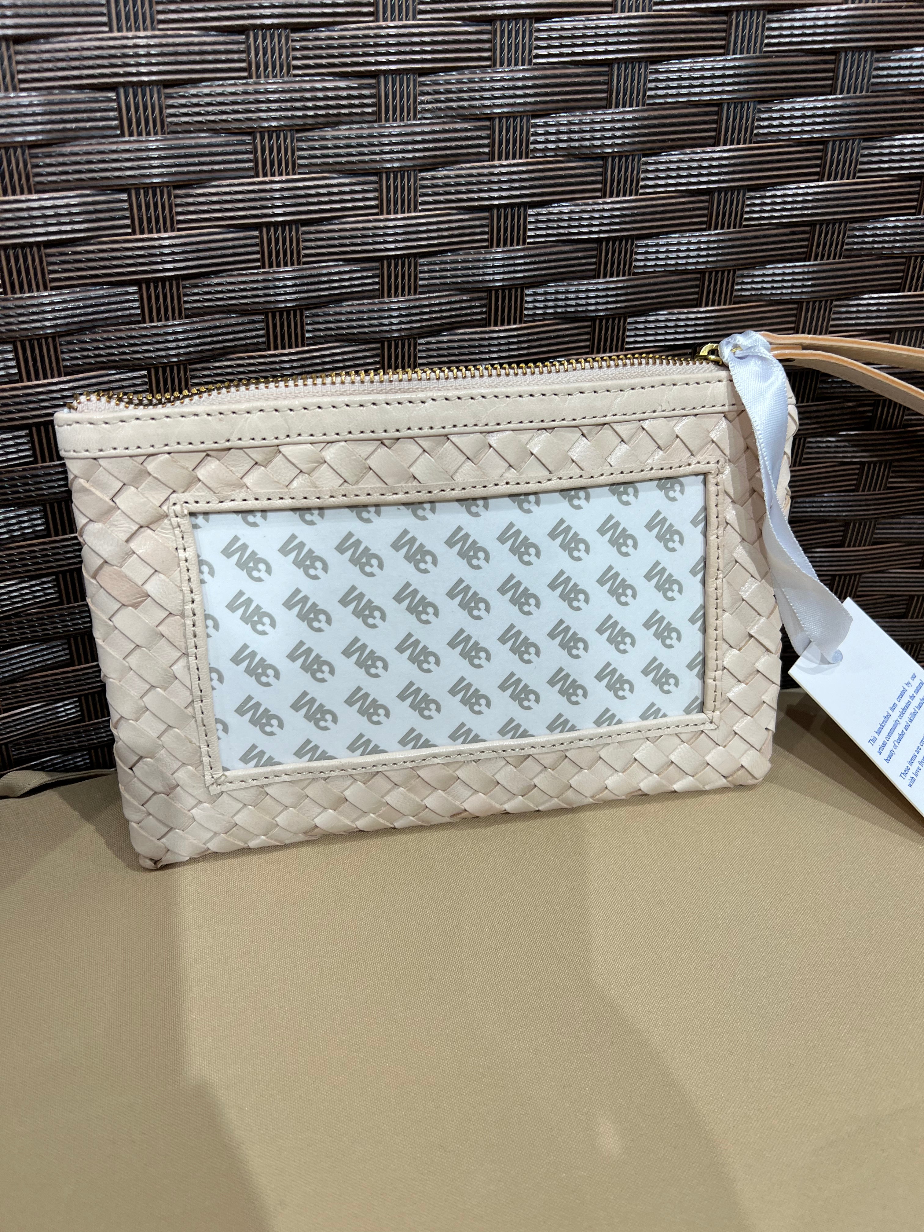Leather Woven Clutch
