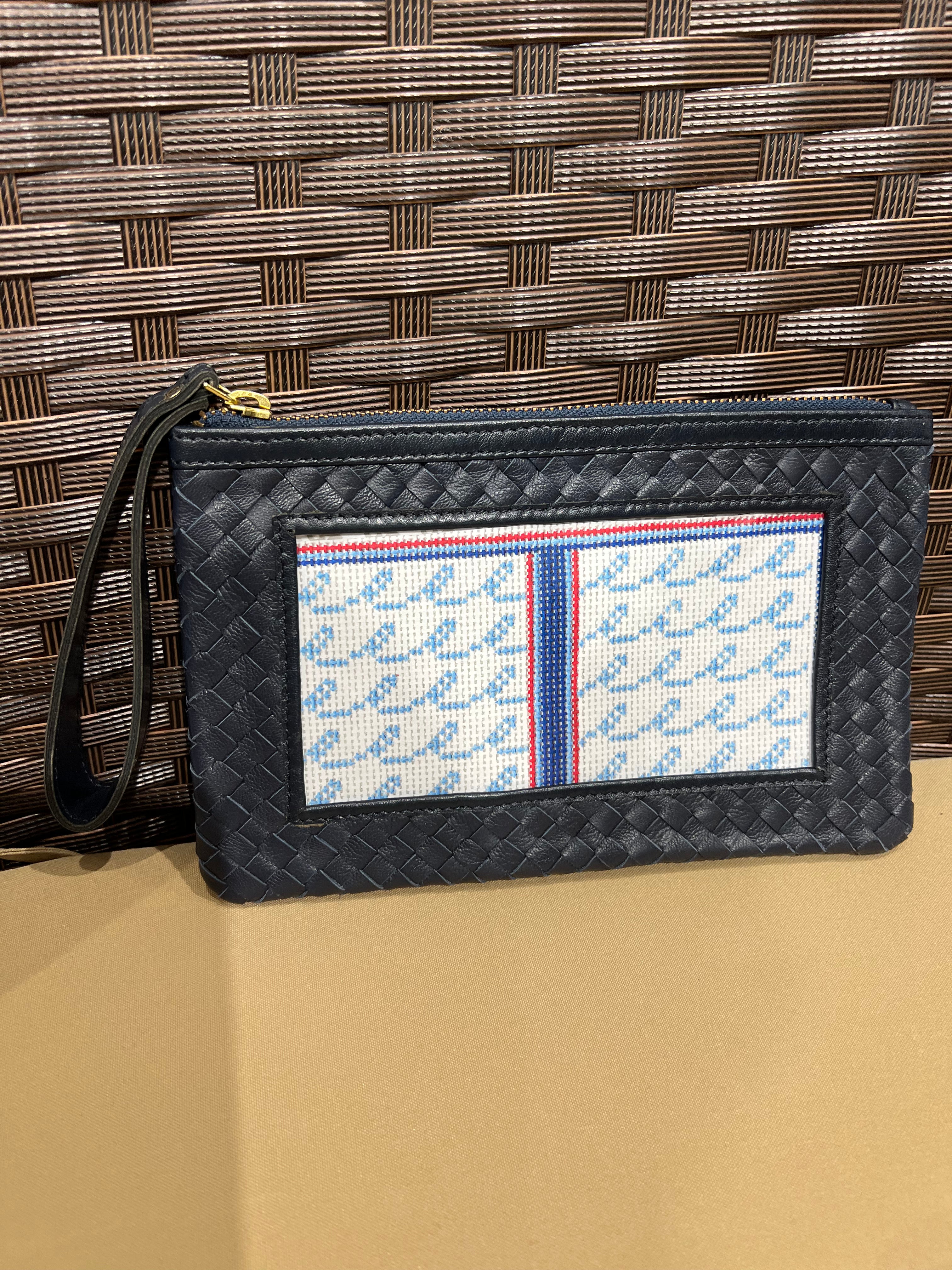Leather Woven Clutch