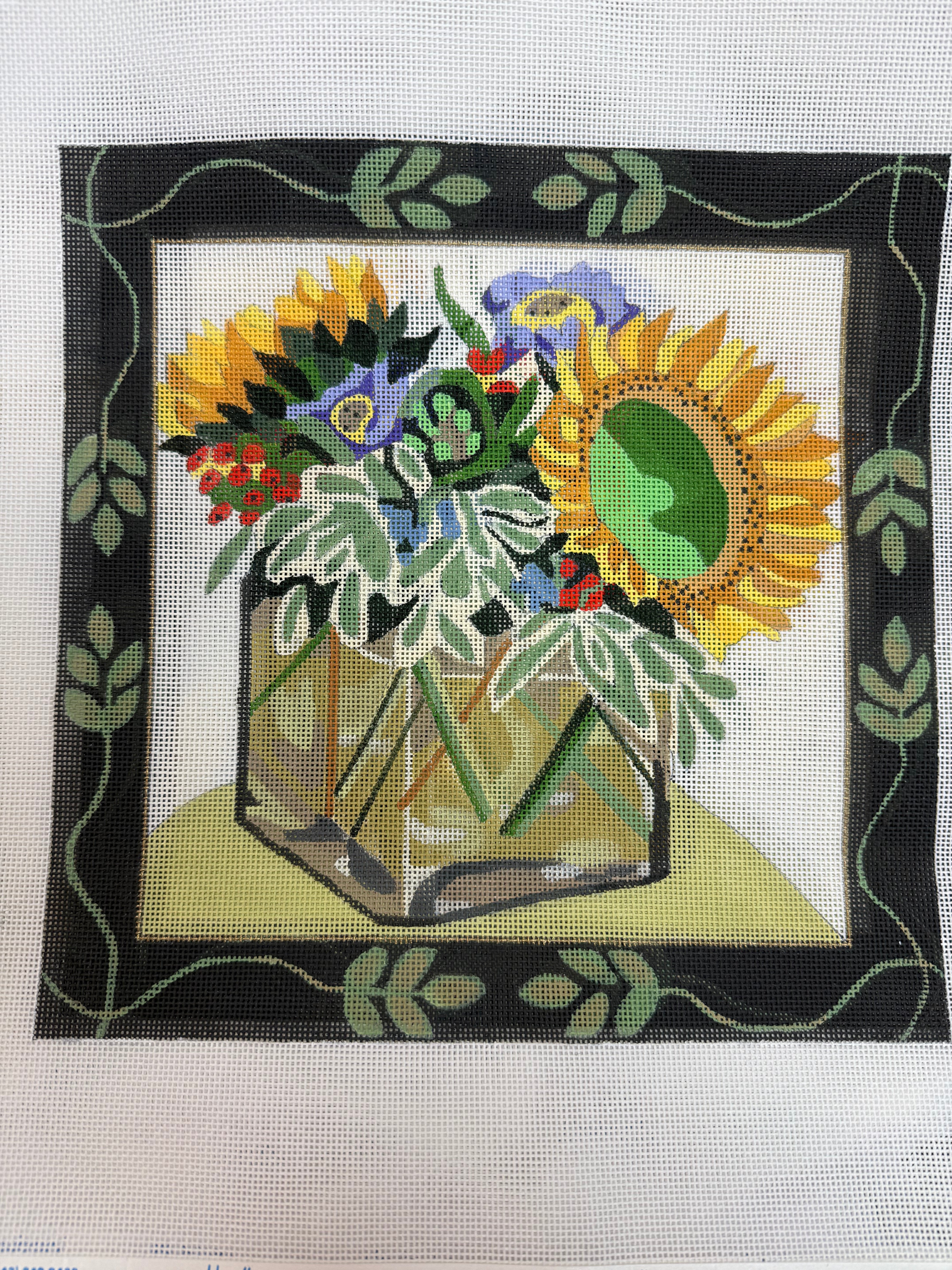 Glass Vase with Sunflowers F443