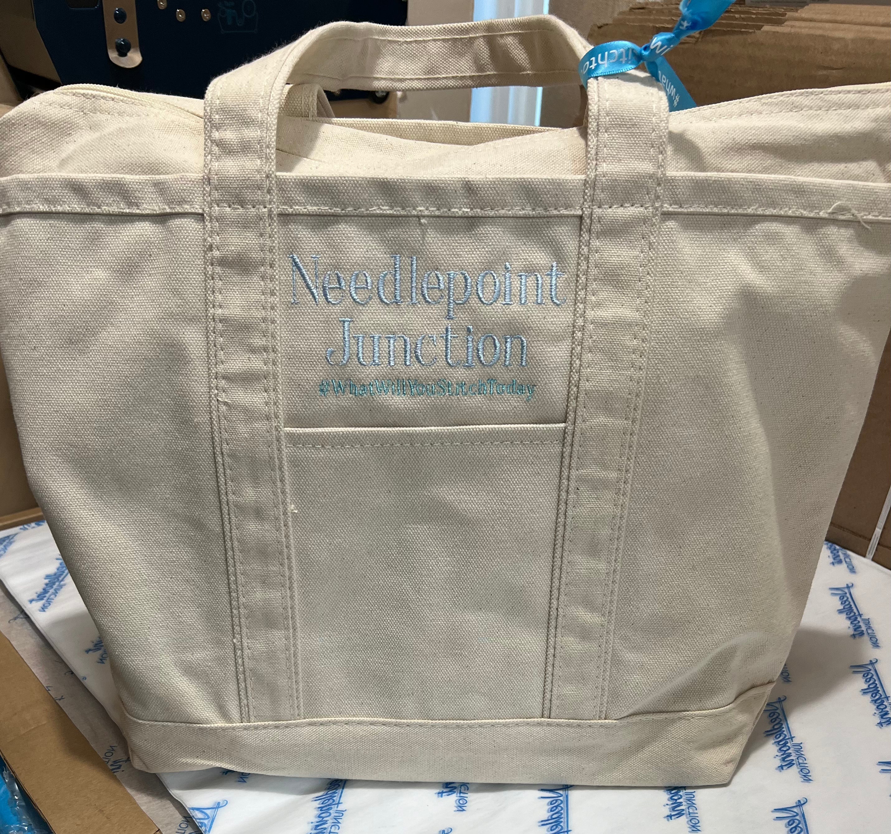 Needlepoint Junction Tote Bag