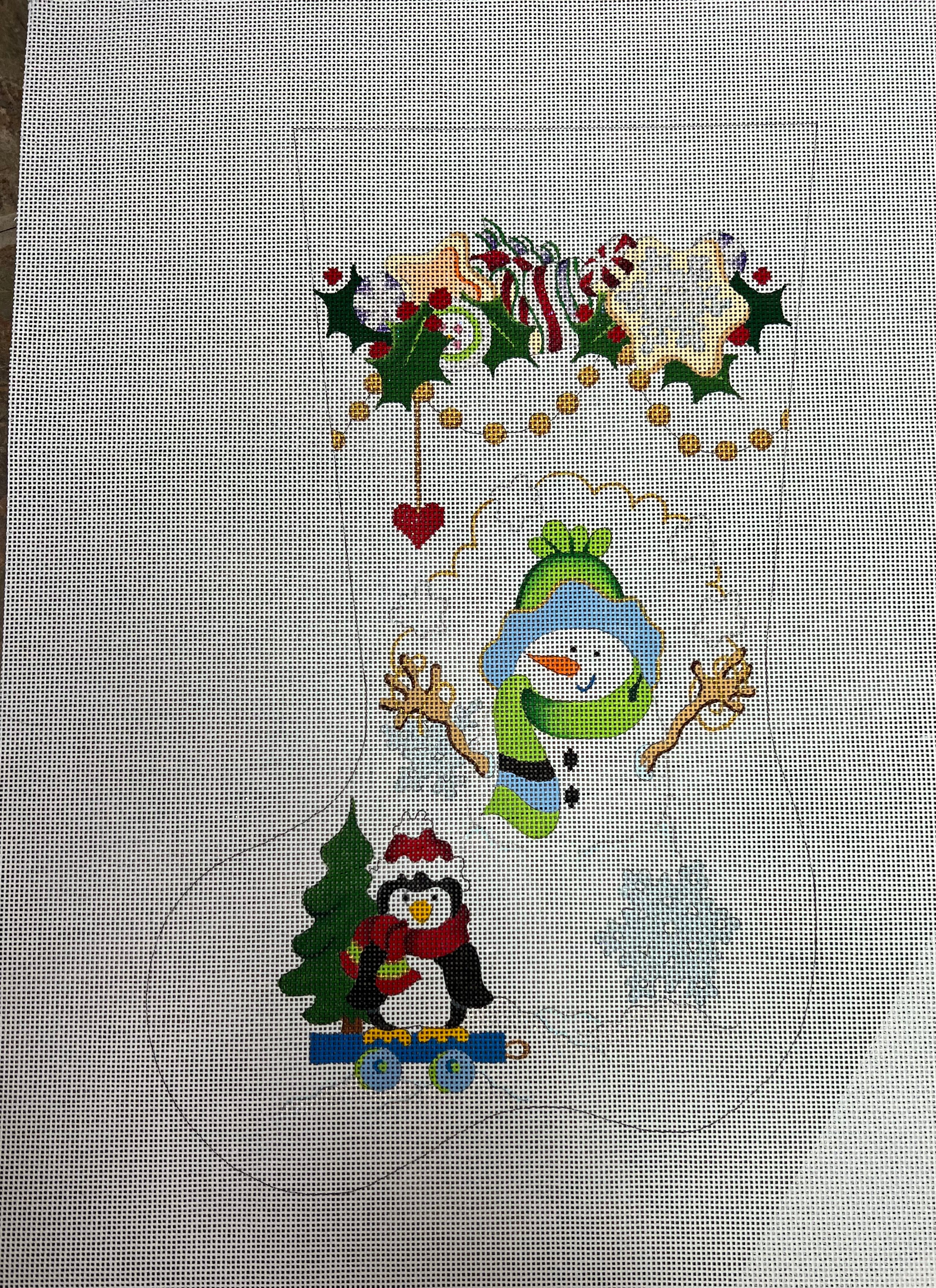 Snowman with Penguin cs1131