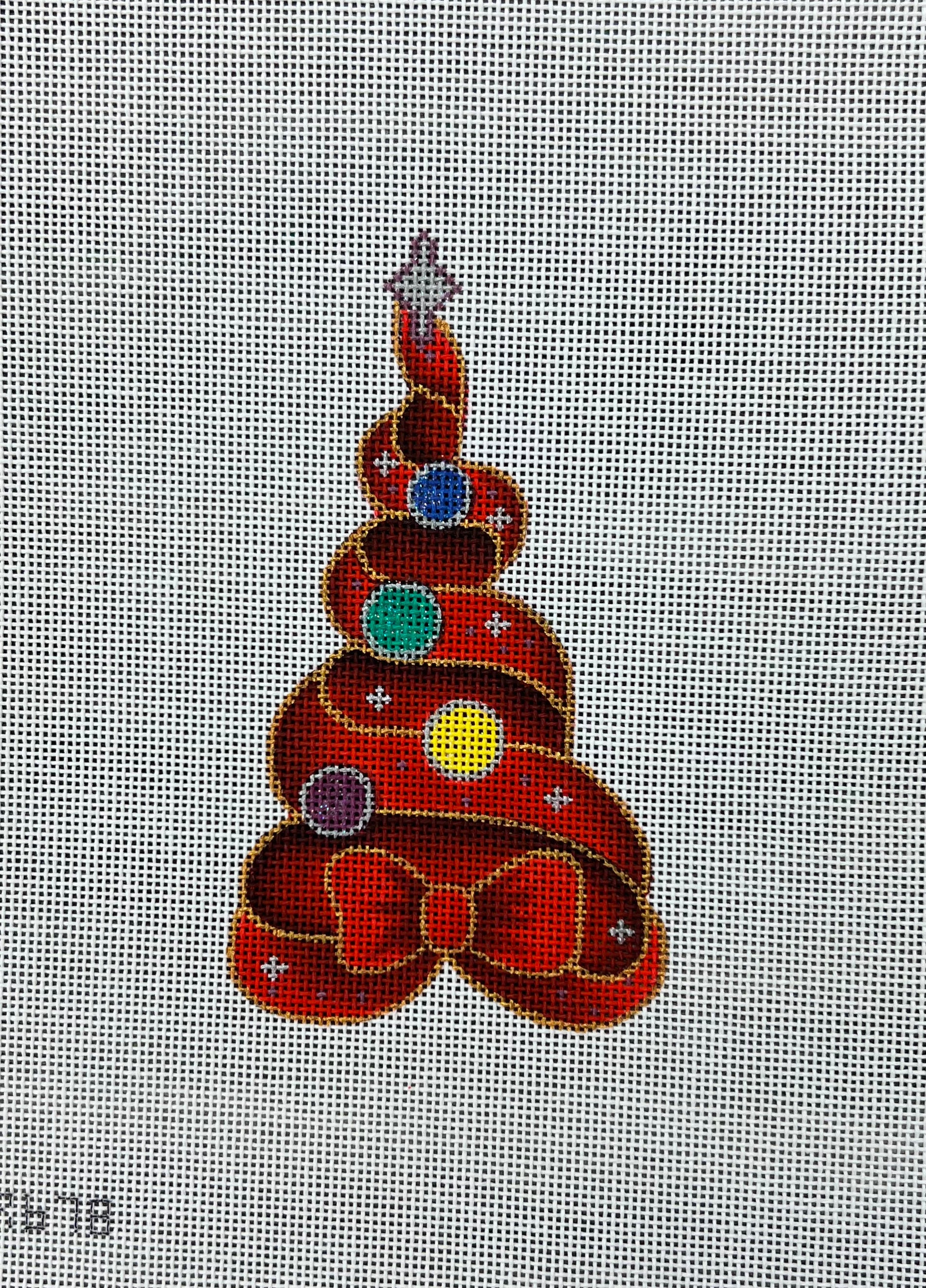Red Tree with Ornaments R678