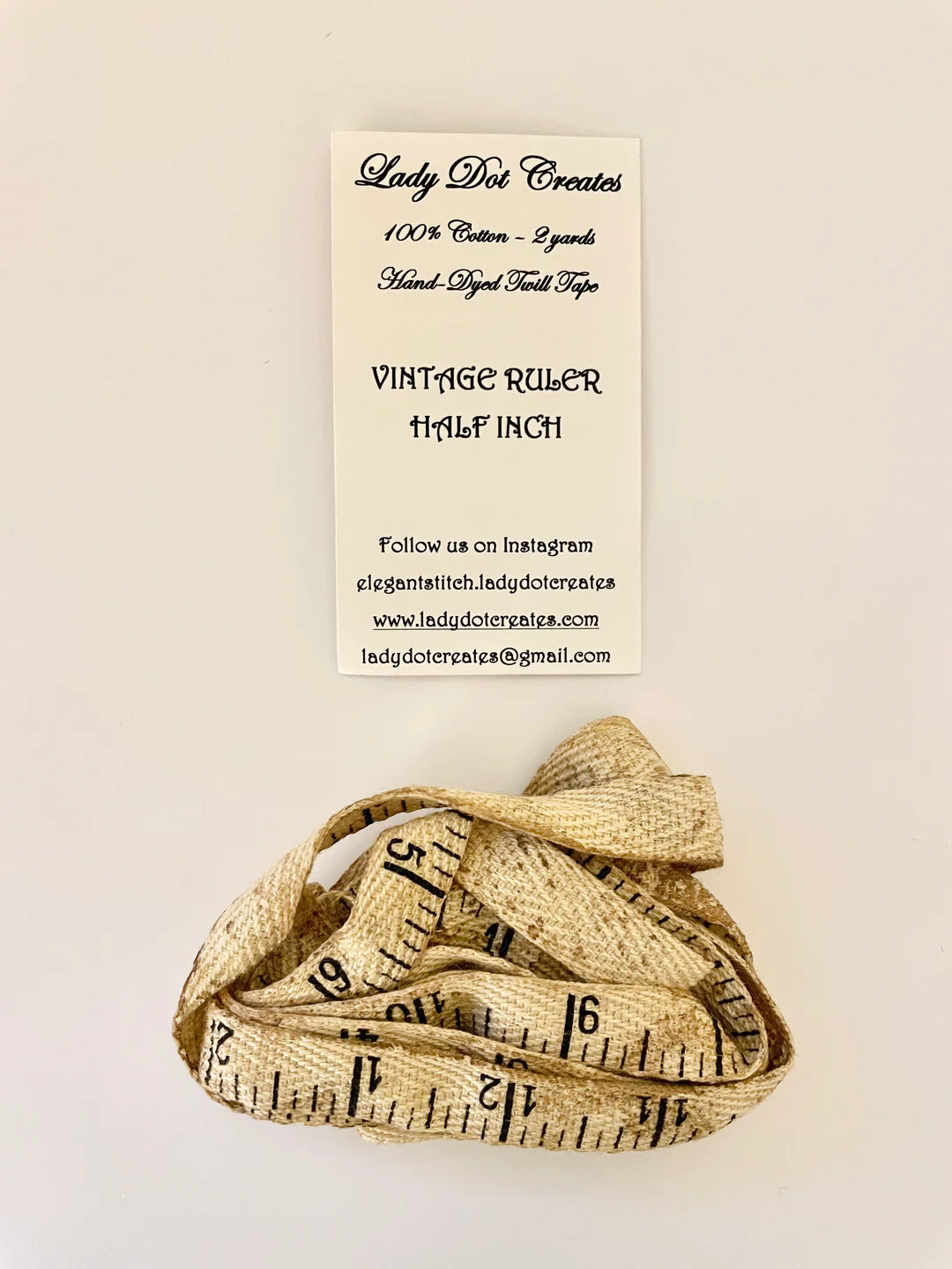 Vintage Ruler Half Inch Twill Tape