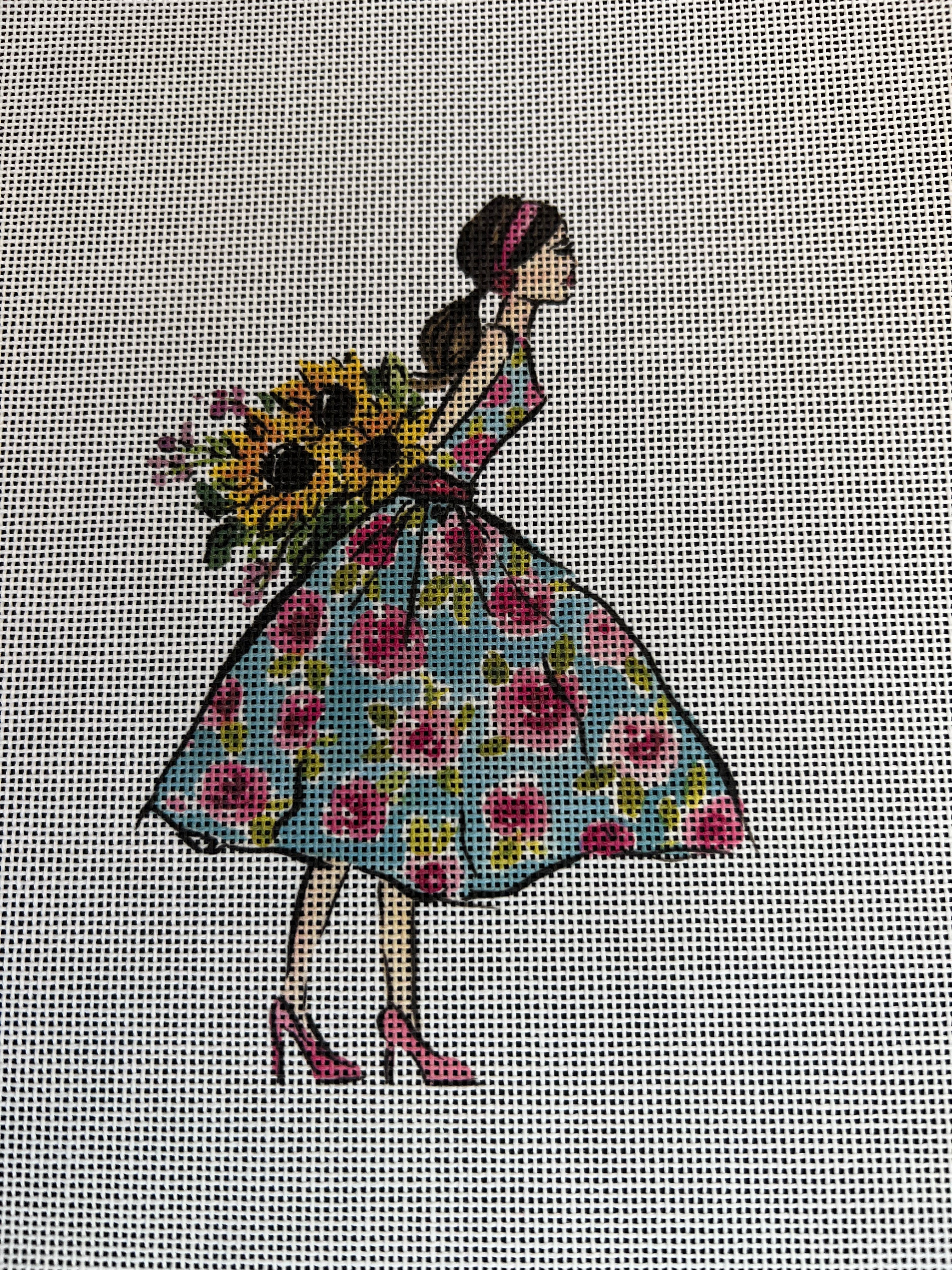 Lady Pink Dress Sunflowers ECT868B