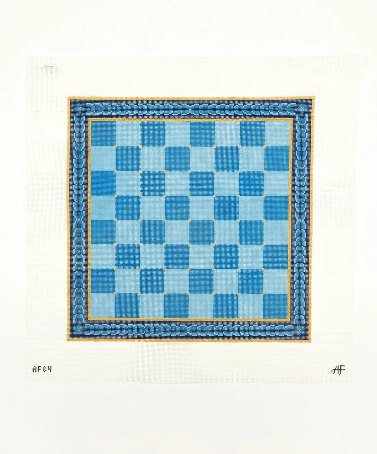 Anne Fisher Blue Medallion Chess/Checkers Board AF84