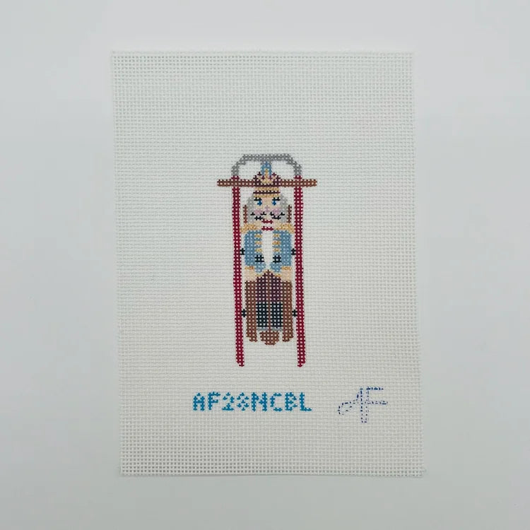 Anne Fisher Sled with Blue Nutcracker AF28NCBL