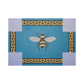 Bee on Blue w/Greek Key Border JP-BC 002