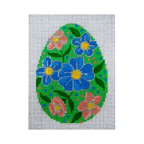 Blue & Peach Floral Egg JP-H 667