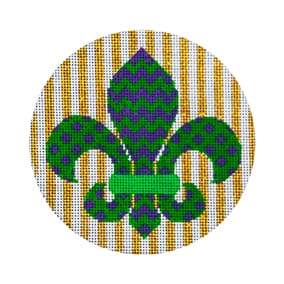 Purple & Green Fleur de Lis JP-L 633