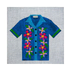 Blue Flowers Hawaiian Shirt JP-L 654