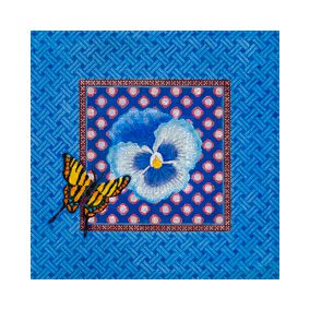 Blue Pansy & Zebra Butterfly JP-V 028