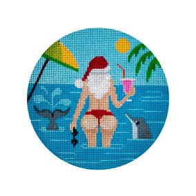 Mrs. Santa Drinking w/Dolphins JP-X 262