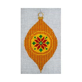 Gold Ornament w/Poinsettia JP-X 305-4