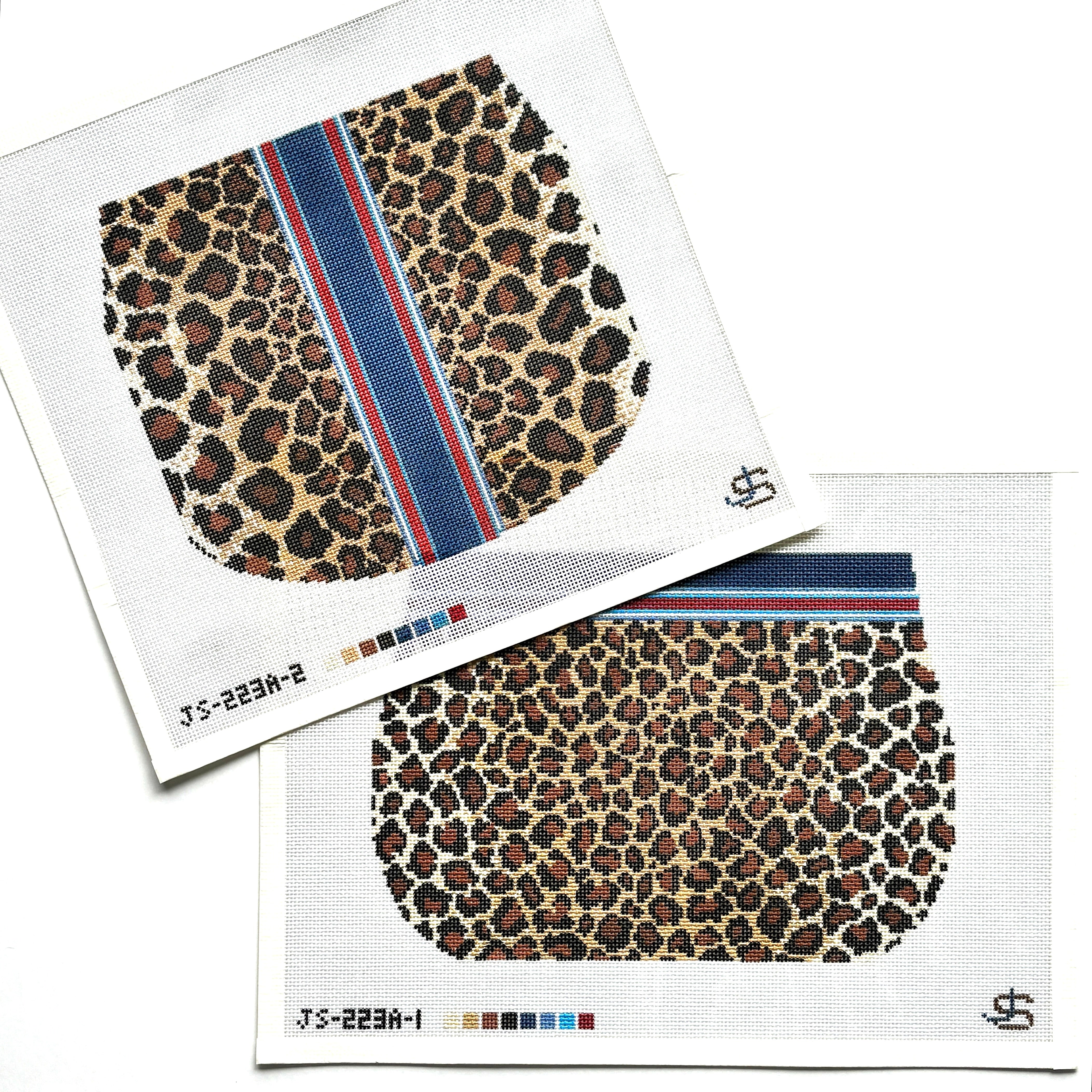 Leopard purse base and flap JS-223A -1 and -2 (2 canvases)