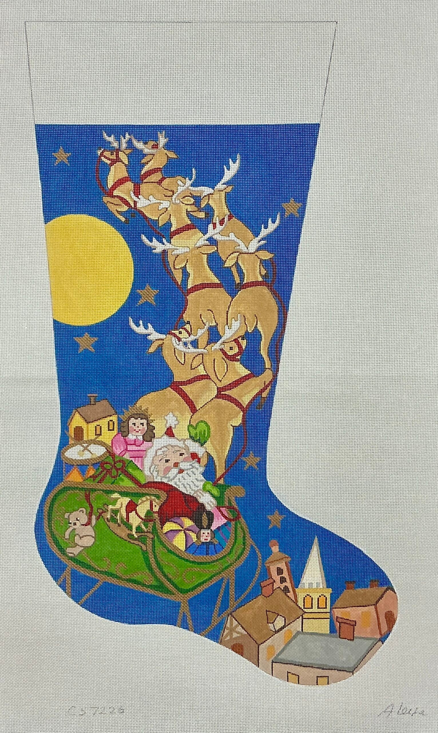 Santa with Toys in Sleigh Stocking CS7226