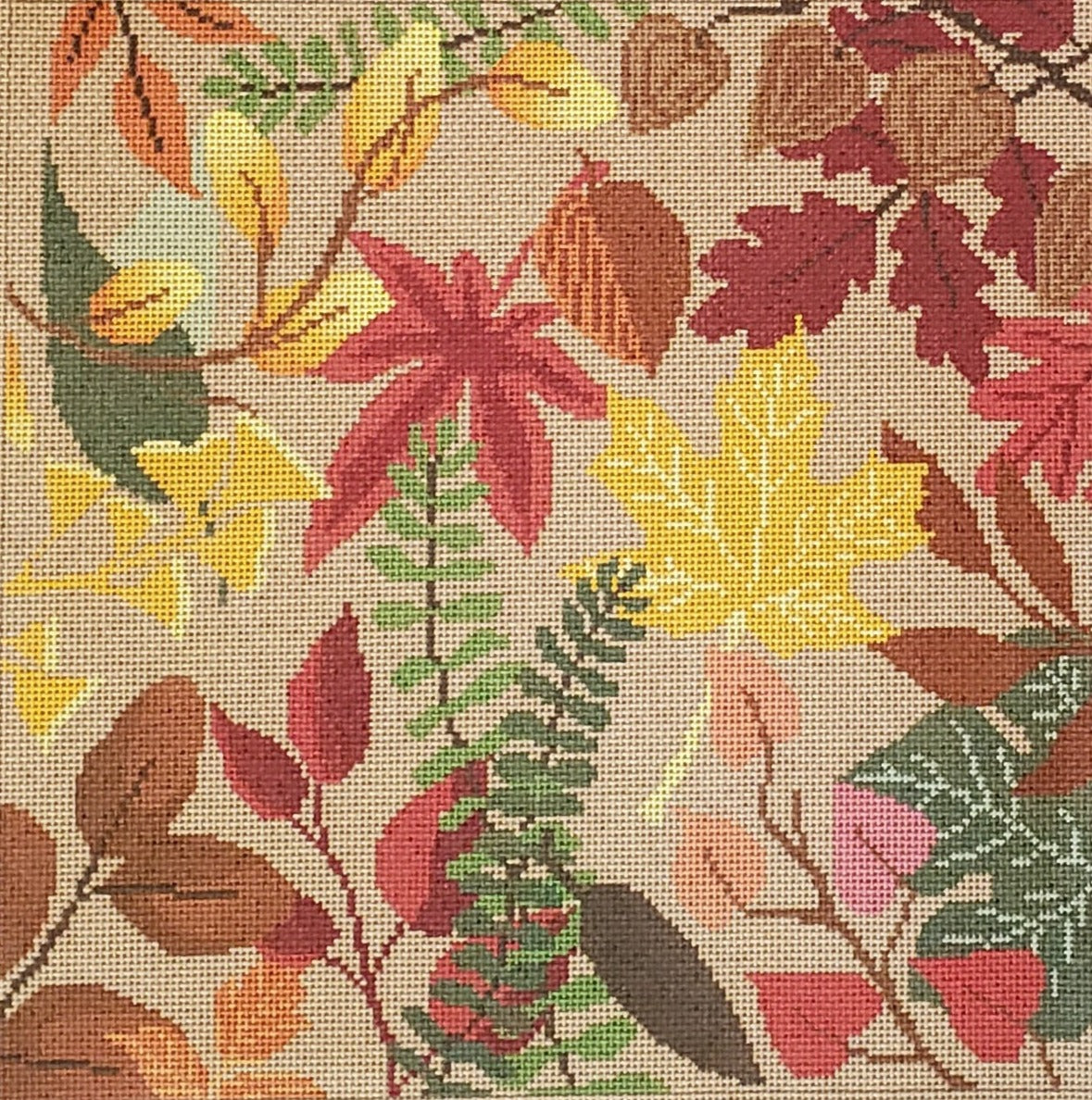 Botanical Pillow Autumn Leaves Burlap LL-PW-1101
