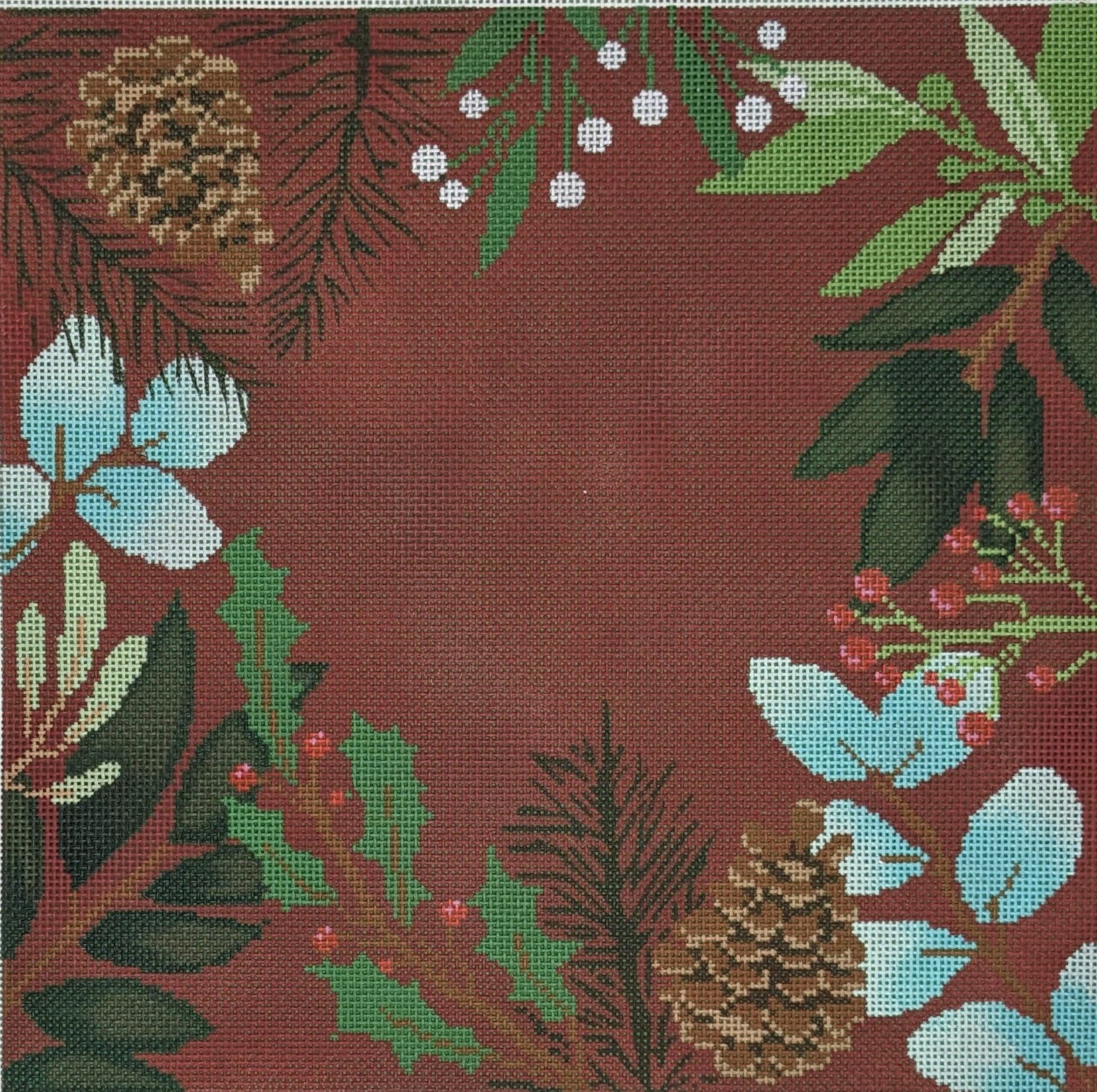 Red Botanical Pillow Blank