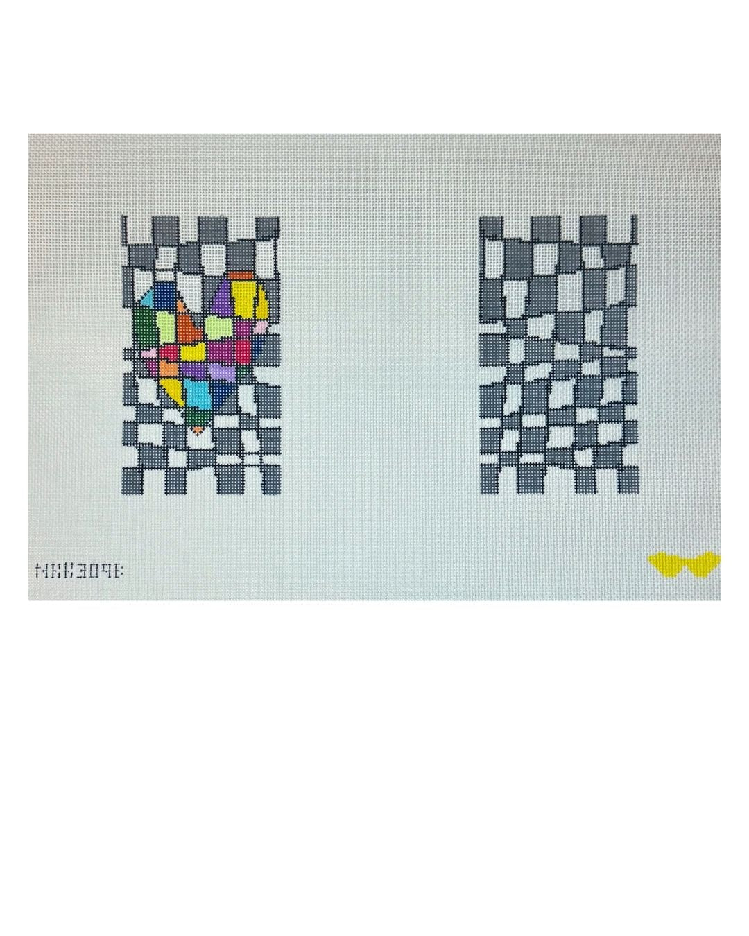 Hearts and Squares 2-side Bag Tag NKK309BER