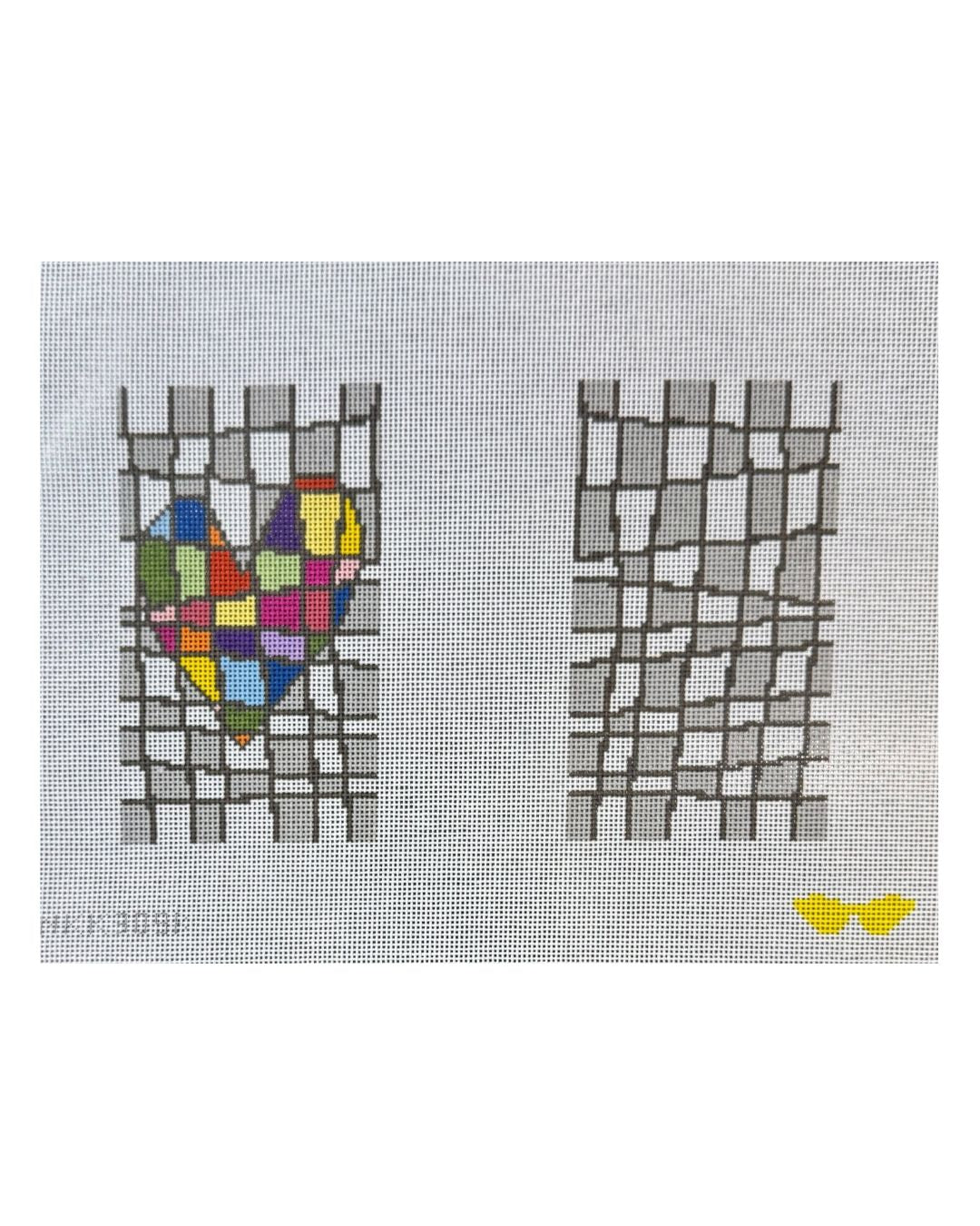 Hearts and Squares Eyeglass Case NKK309B