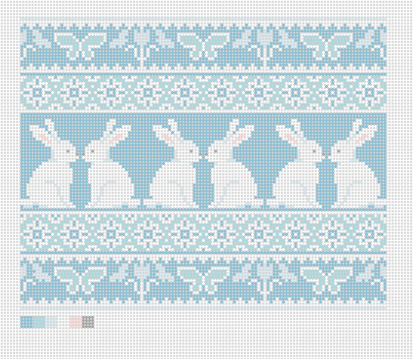 Bunnies in Aqua Exclusively ours