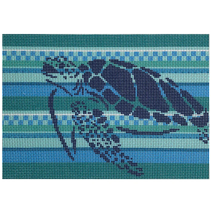Sea Turtle Stencil/Stripes Clutch NTG TS081