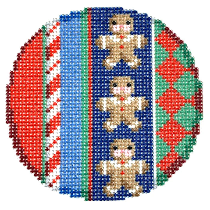 Jolly Stripe Gingerbread Round NTG-TS365