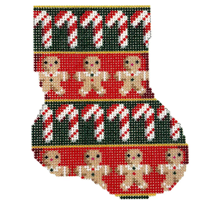 Candy Canes Cuff Mini Sock- NTG TS503