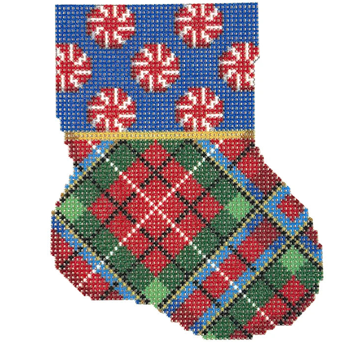 Peppermint Cuff/Plaid Mini Sock- NTG TS510