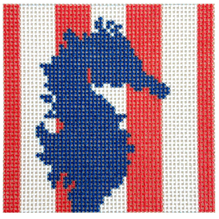 Seahorse Stencil on Coral Coaster NTG KB781