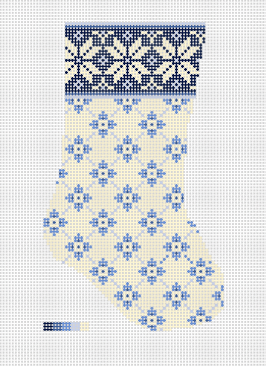 Nordic Collection Mosaic Blue Mini Sock