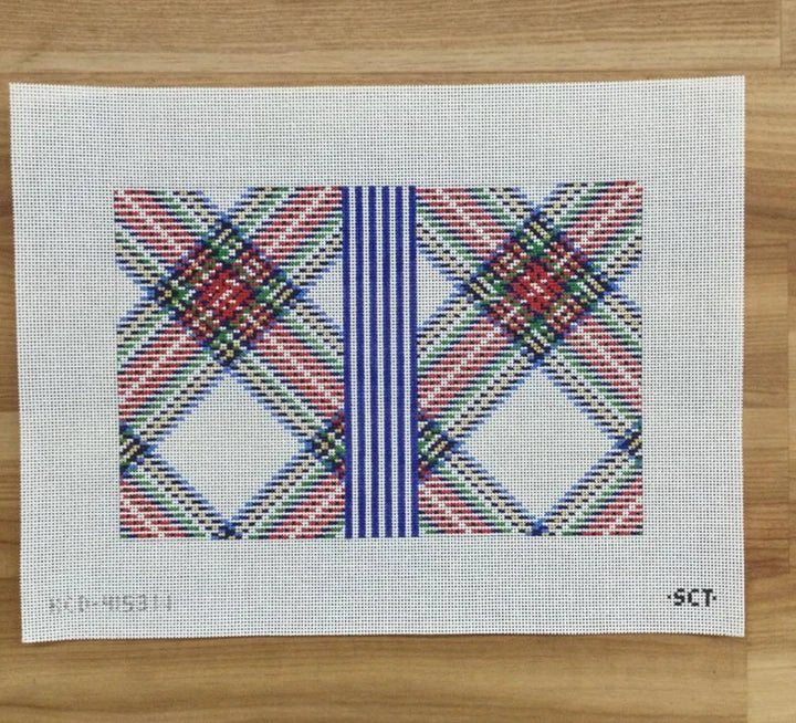 Tartan Plaid Clutch - White KCD4153W