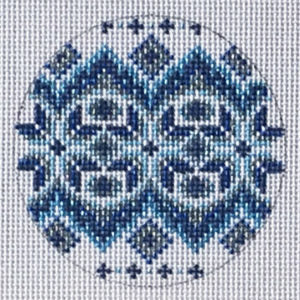 Blue & White Snowflake Round 3 inch  TM 27