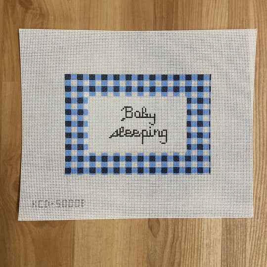 Gingham Baby Sleeping - Blue KCD5000B
