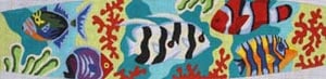 Underwater Tropical Fish scene cummerbund W-29