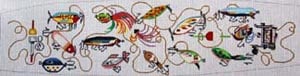 Fishing Gear Collage cummerbund W-67