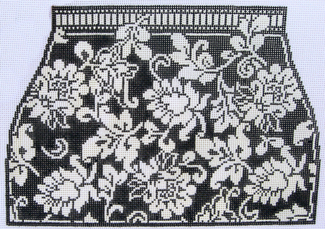 Karen's 4 pc Damask Purse - black & ivory WG12156