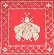 W-N's Bee 10 1/2 Square Pillow - Coral and Butter Wg12165