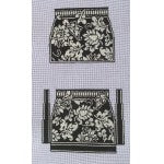 W-Karen's Damask Coin Purse - blk & ivory WG12700