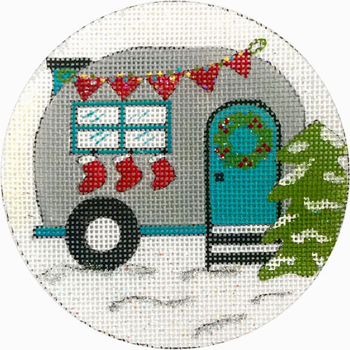 Travel Trailer with Stockings Ornament X310