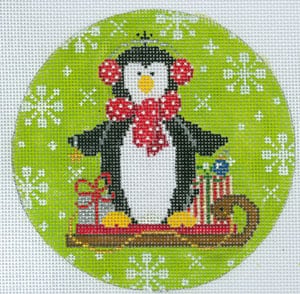 Frosty Penguin on Sled XO-172w Tmc Trunk Show