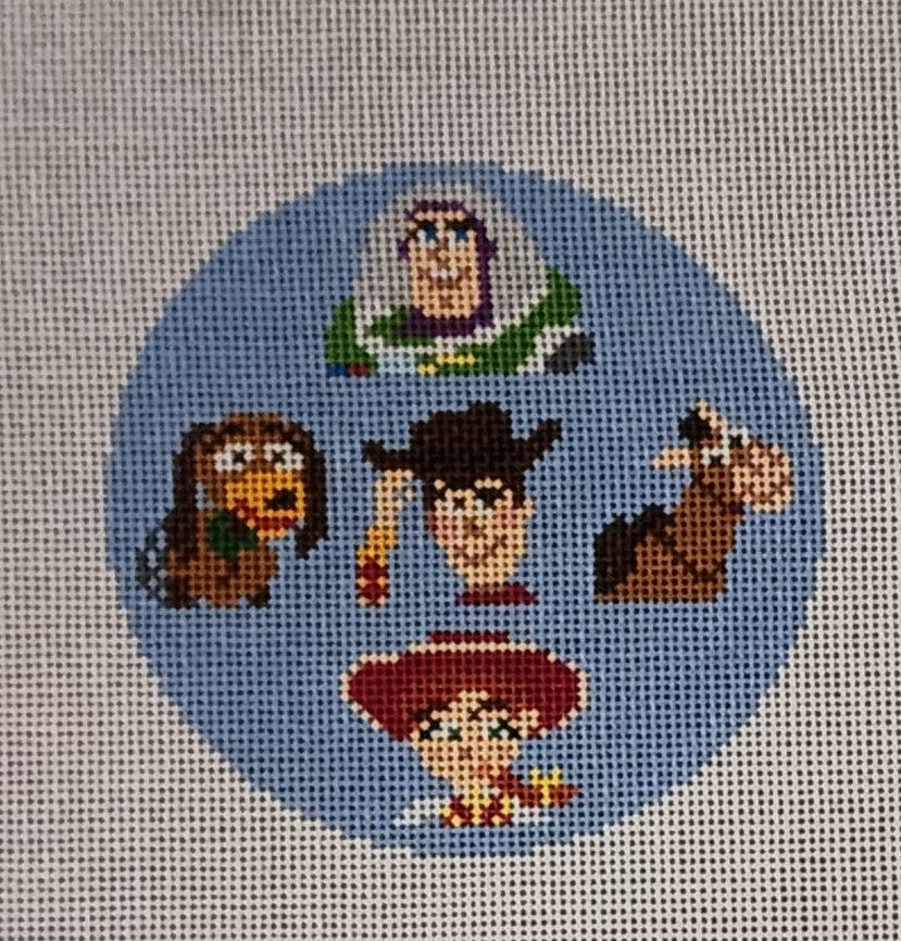 2 Busy Needlepoint 4 inch Toy Story Round