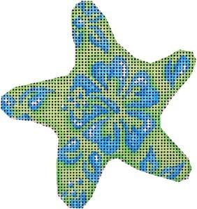 Blue/Lime Hibiscus Starfish - ATct1761bl
