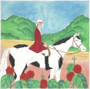 Vintage Girl On Horse C-613