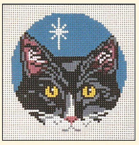 Black & White Cat Round NC1736