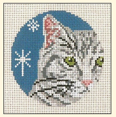 Grey Tabby Cat Round NC1733