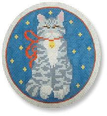 Grey Cat with Red Ribbon CE-XO 04