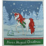 Magical Christmas Unicorn 9 x 10 - 18 mesh EWE-748