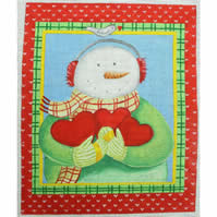 Snowman Gives Heart 8 x 10 - 18 mesh EWE-753