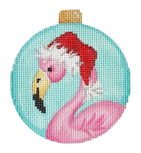 Flamingo/Santa Hat Ball Ornament - ATct1835