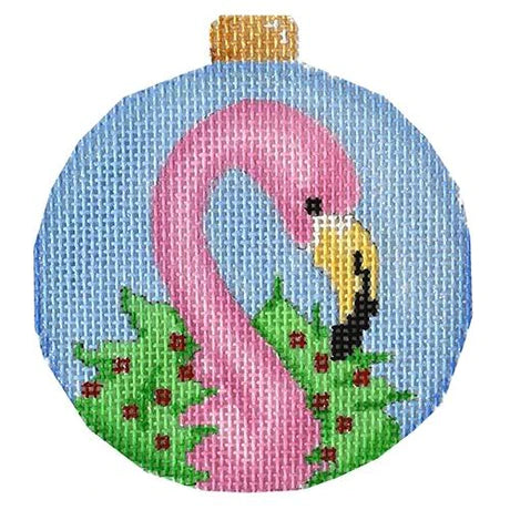 Flamingo/Wreath Ball Ornament - ATct1834